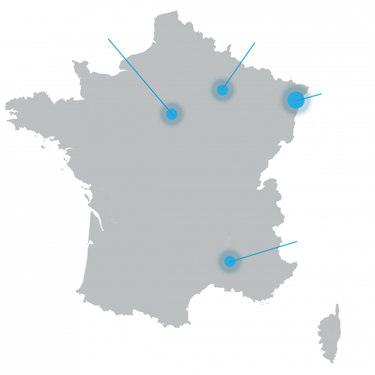carte texte France agences